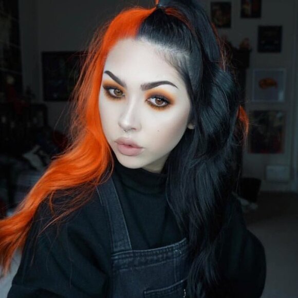 Orange-Black Lace Front Wig - Picture 1 of 9